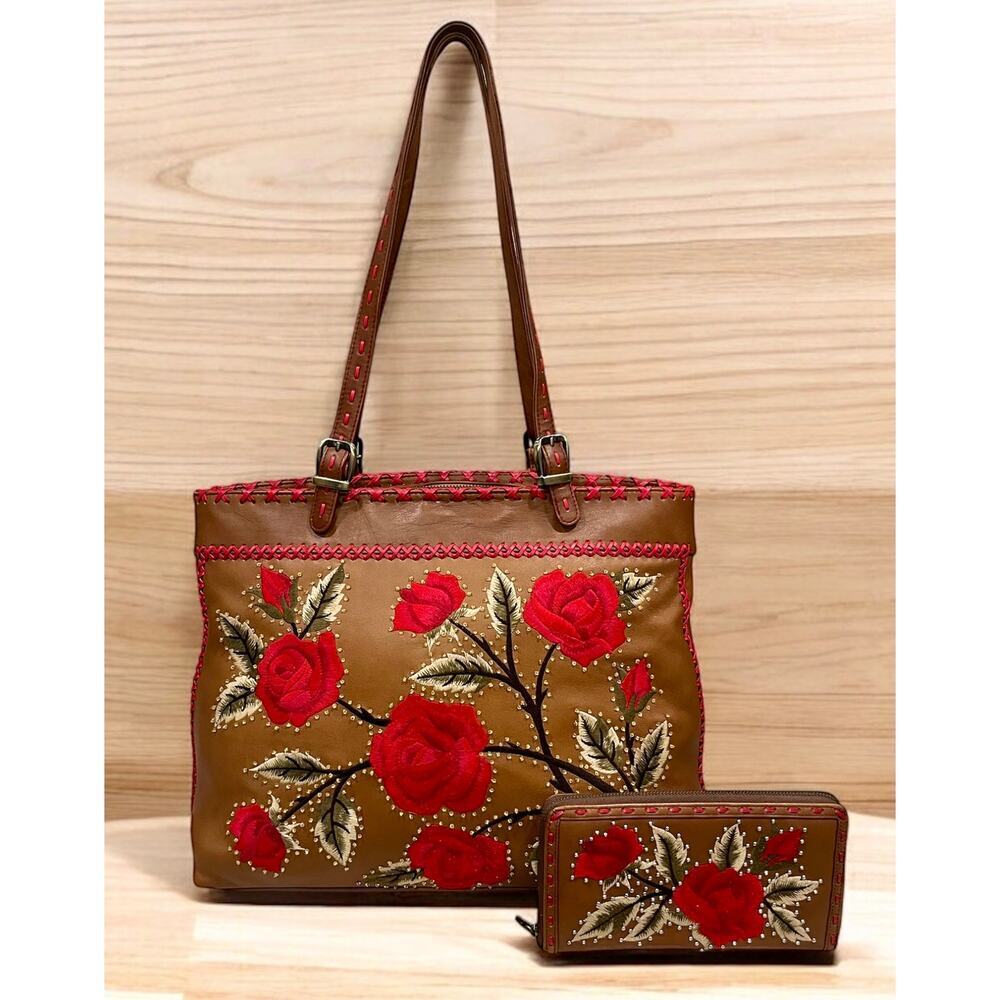 Y2K Isabella Fiore Rambling Rose Large Toby Tote & Wallet - Picture 14 of 14